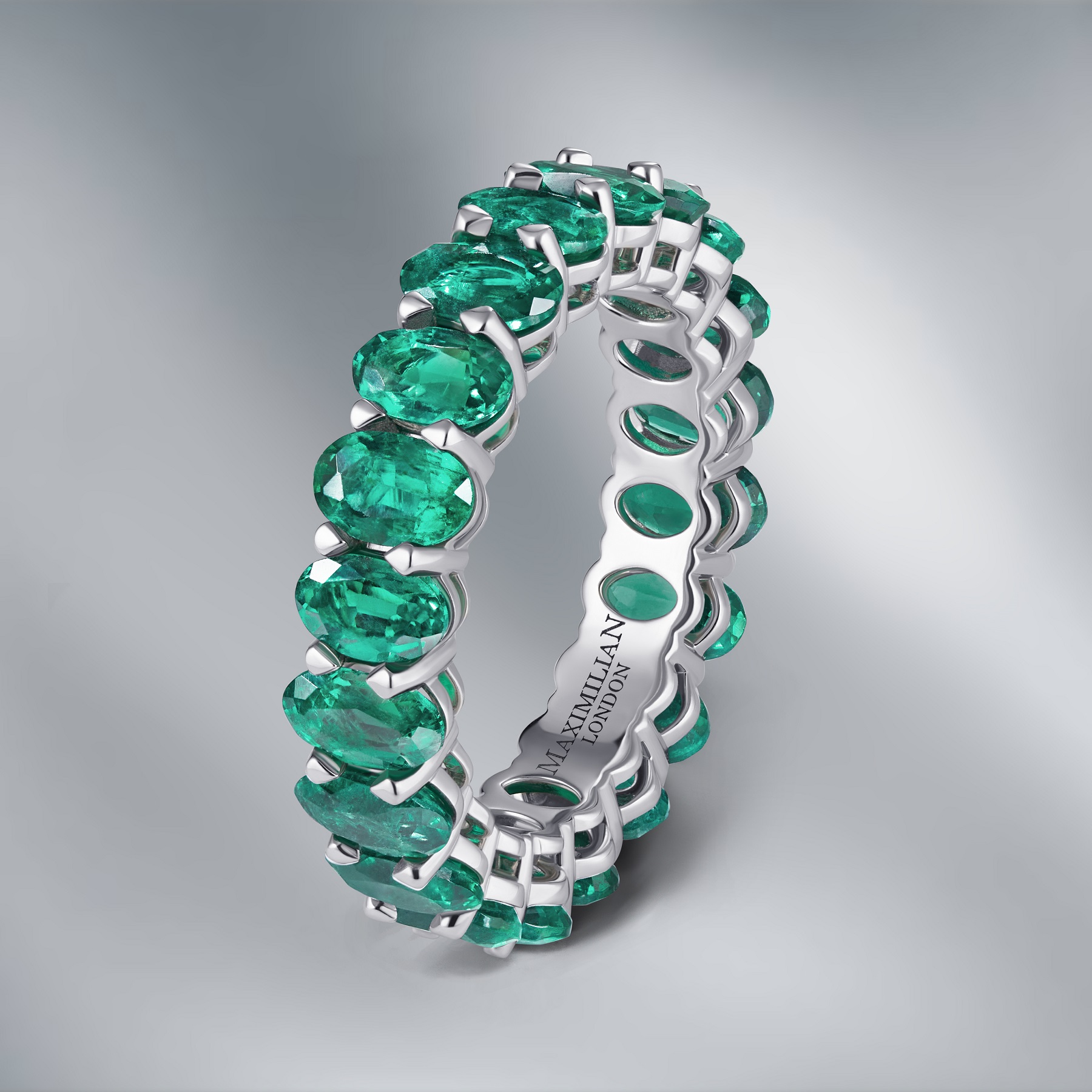 Eternity Band Set With Zambian Emeralds