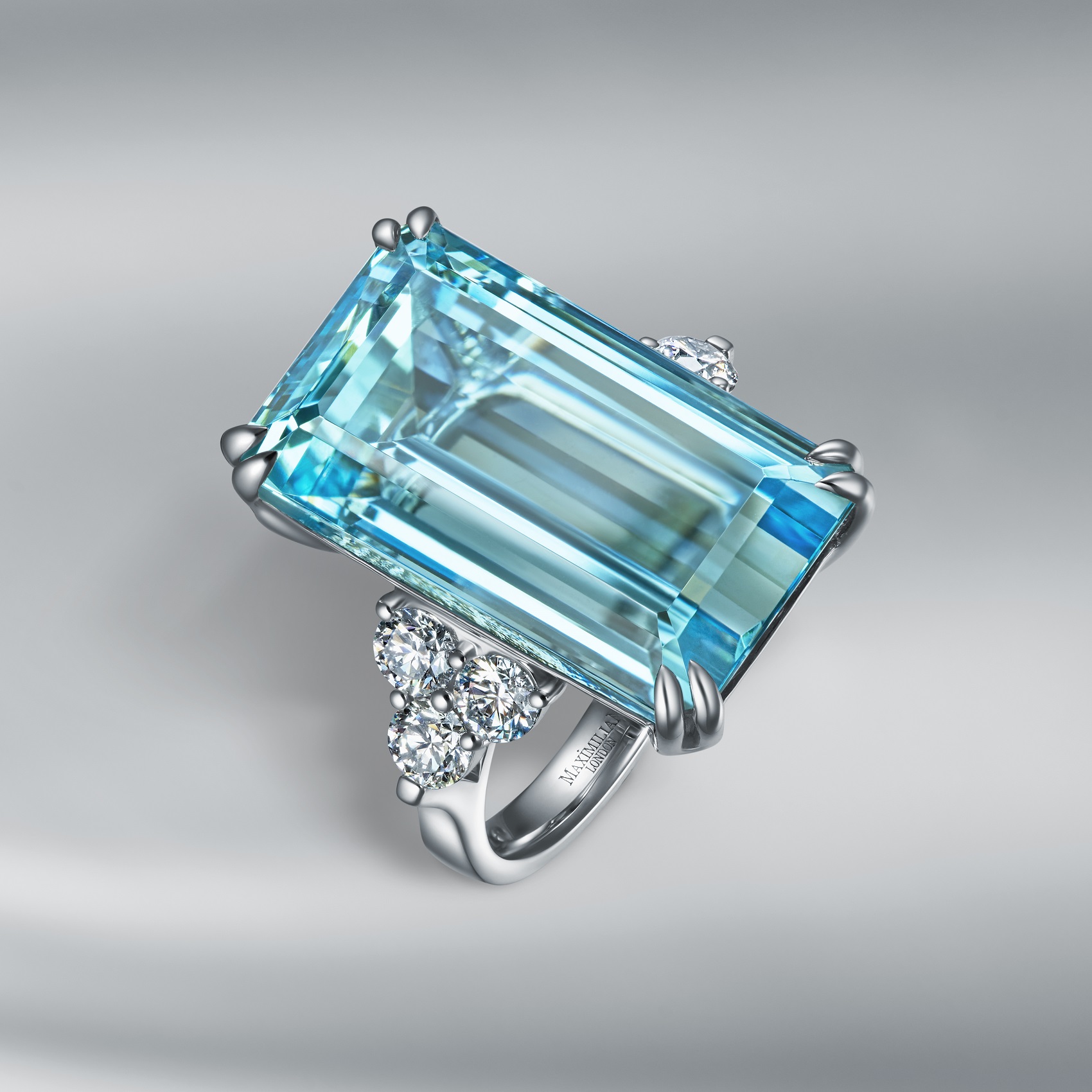 Natural Aquamarine & Diamond Ring
