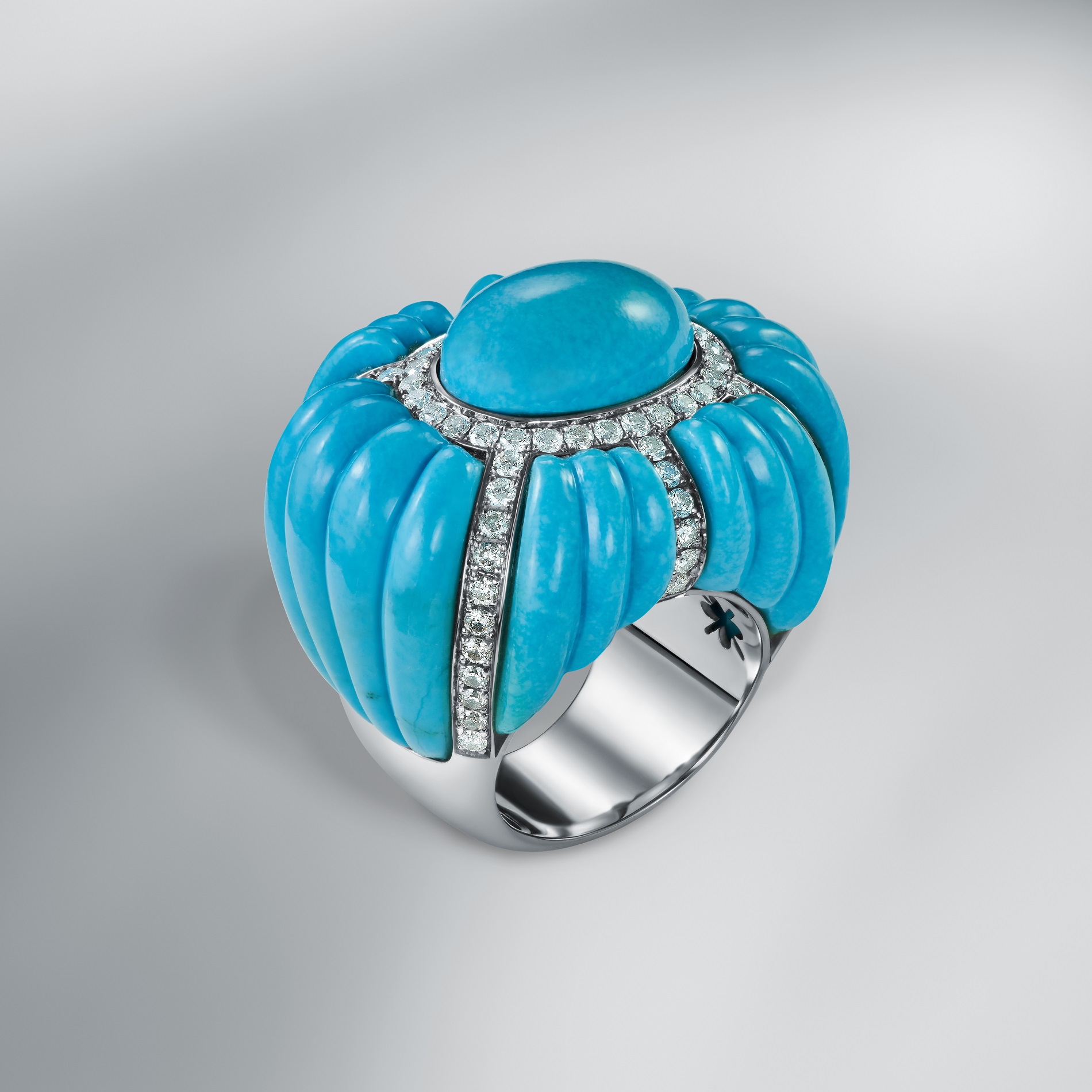 Natural Turquoise & Diamond Ring