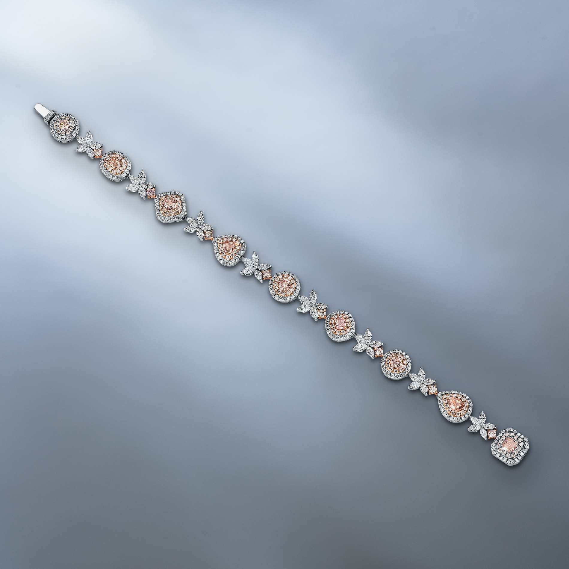 Natural Fancy Pink & Colorless Diamond Bracelet
