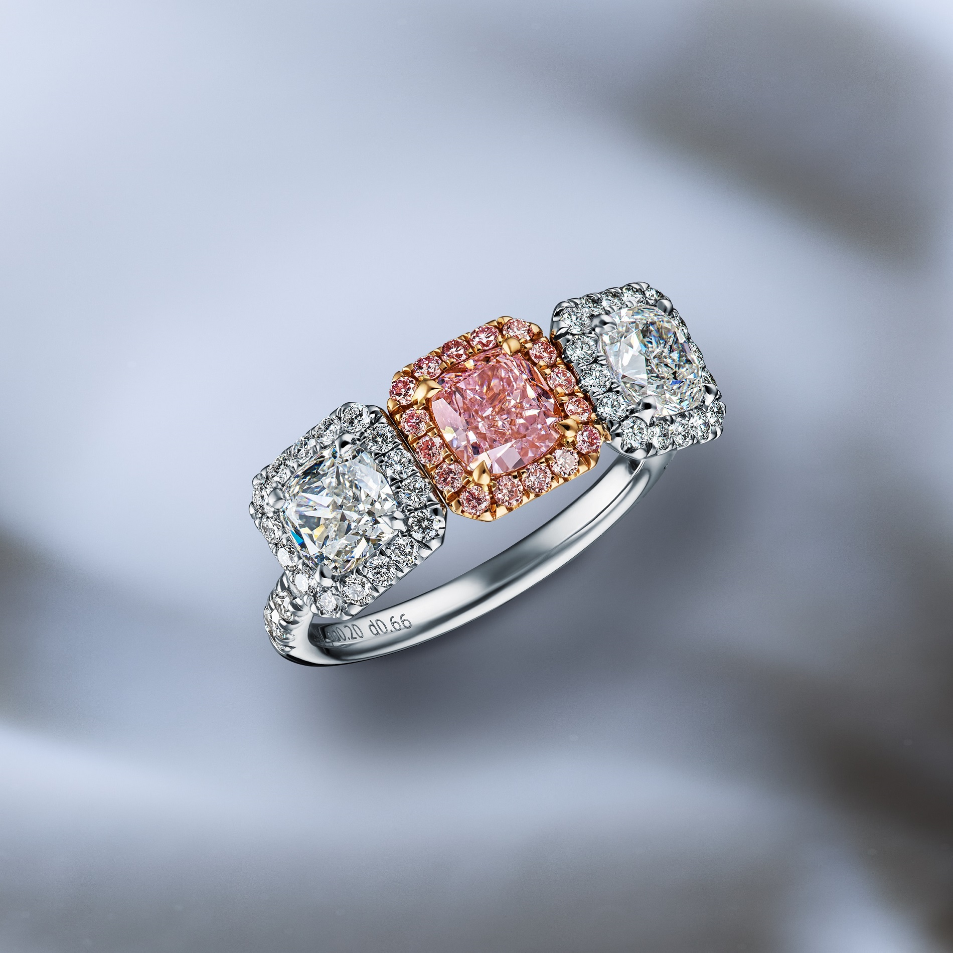Natural Light Pink Diamond Ring