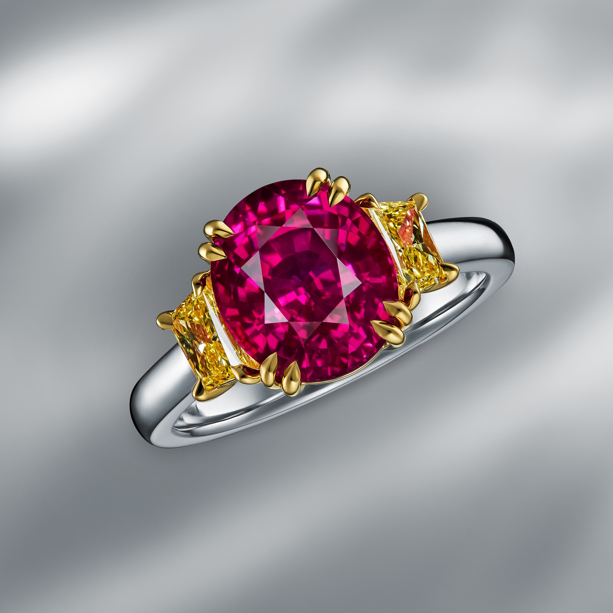 Natural Mozambique Ruby & Diamond Ring