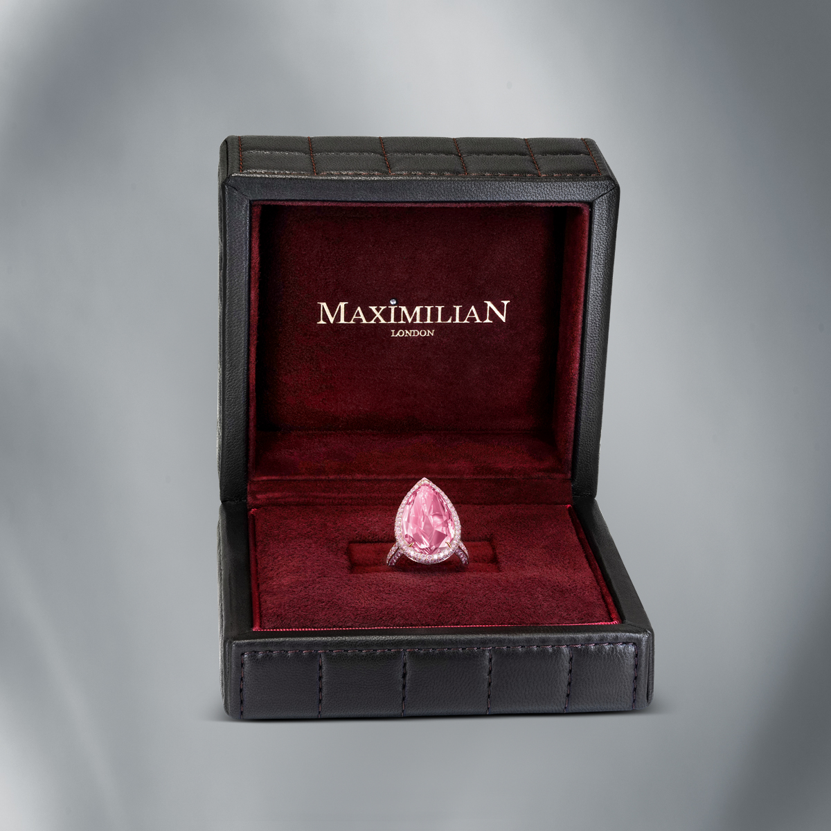 Diamond Ring Set With Natural Fancy Pinkish Brown Diamond