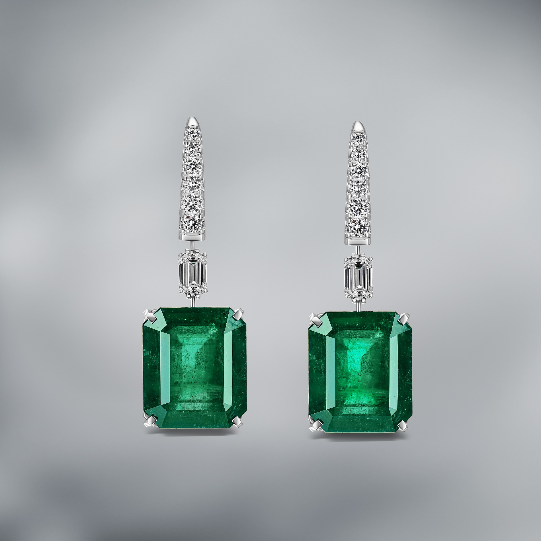 Colombian Emerald & Diamond Earrings