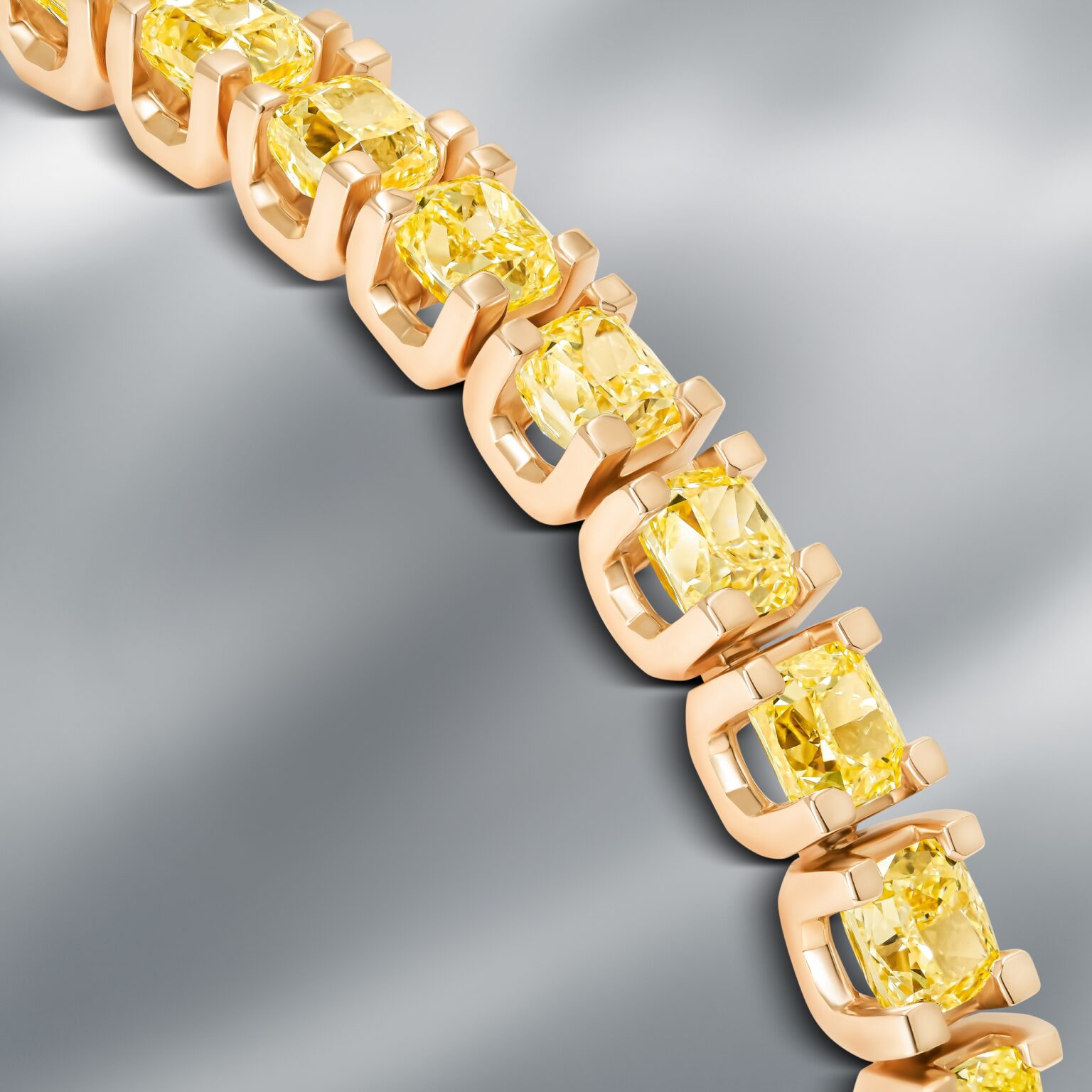 Fancy Yellow Diamond Bracelet Set in 18K Yellow Gold