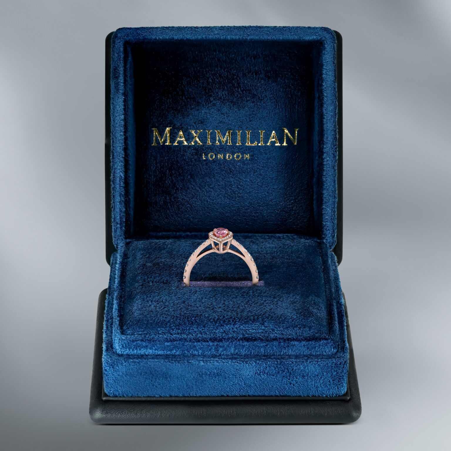 Natural Fancy  Intense Pink – Purple Diamond Ring