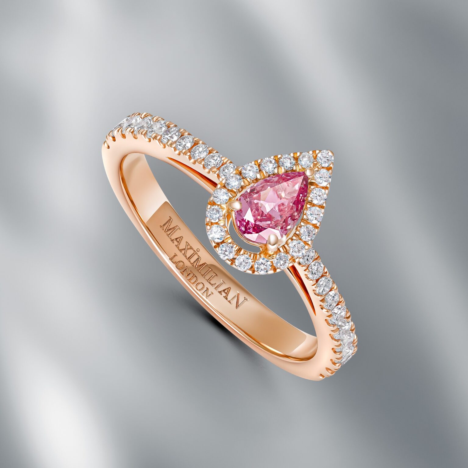 Natural Fancy  Intense Pink – Purple Diamond Ring