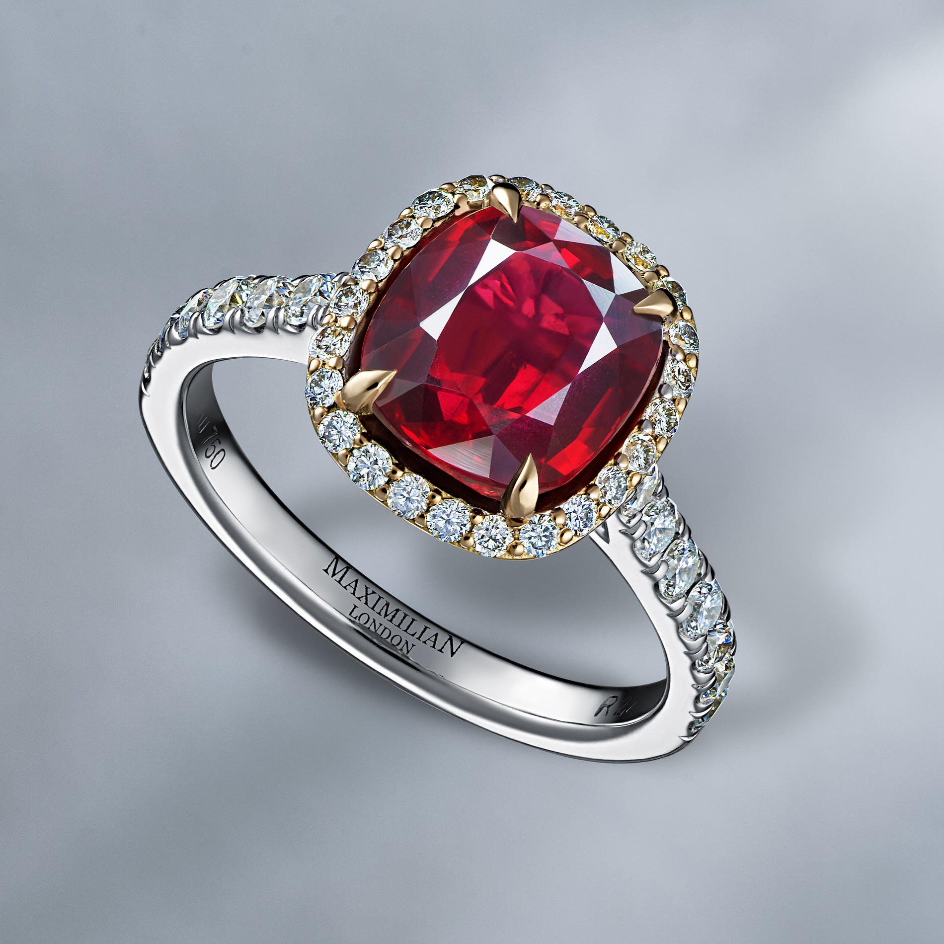 Natural Mozambique Ruby & Diamond Ring