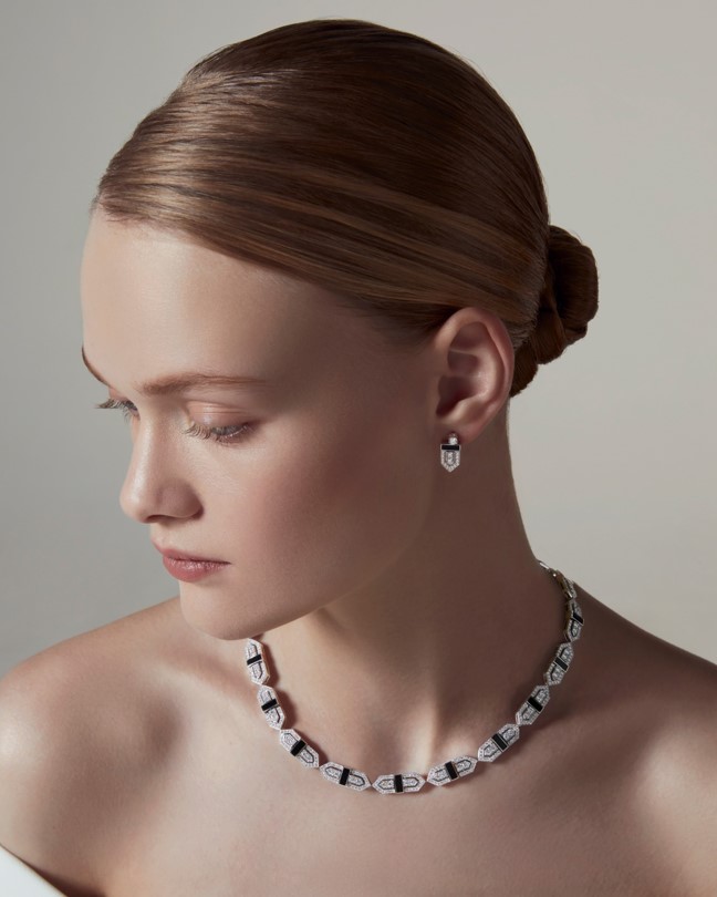 Arabesque Collar, Black Enamel