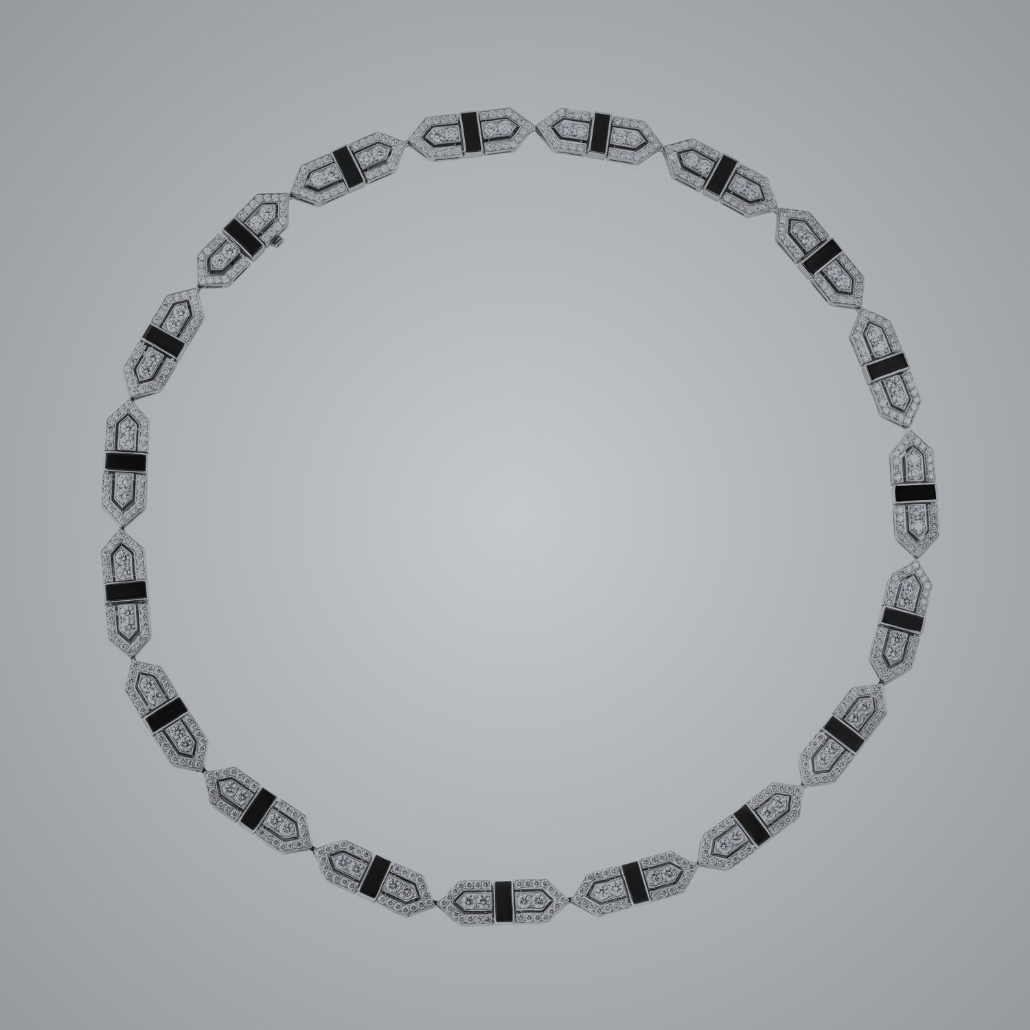 Arabesque Collar, Black Enamel