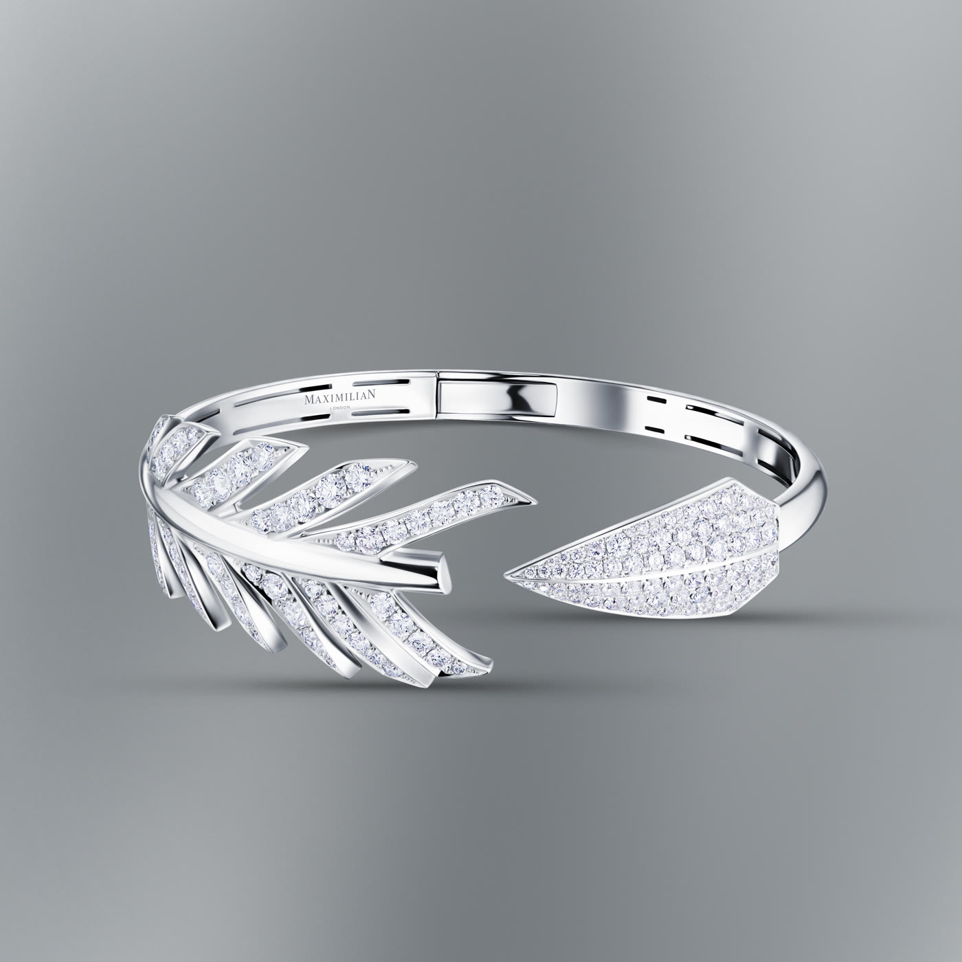 Robin Hood Arrow Bangle, White Gold