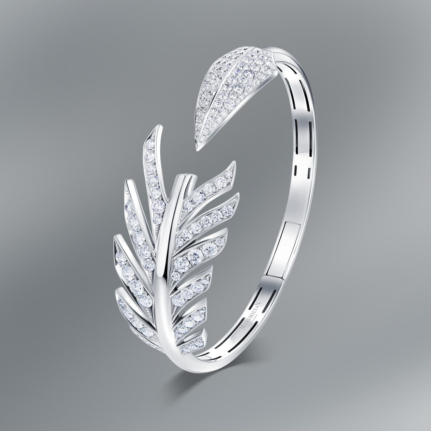 Robin Hood Arrow Bangle, White Gold