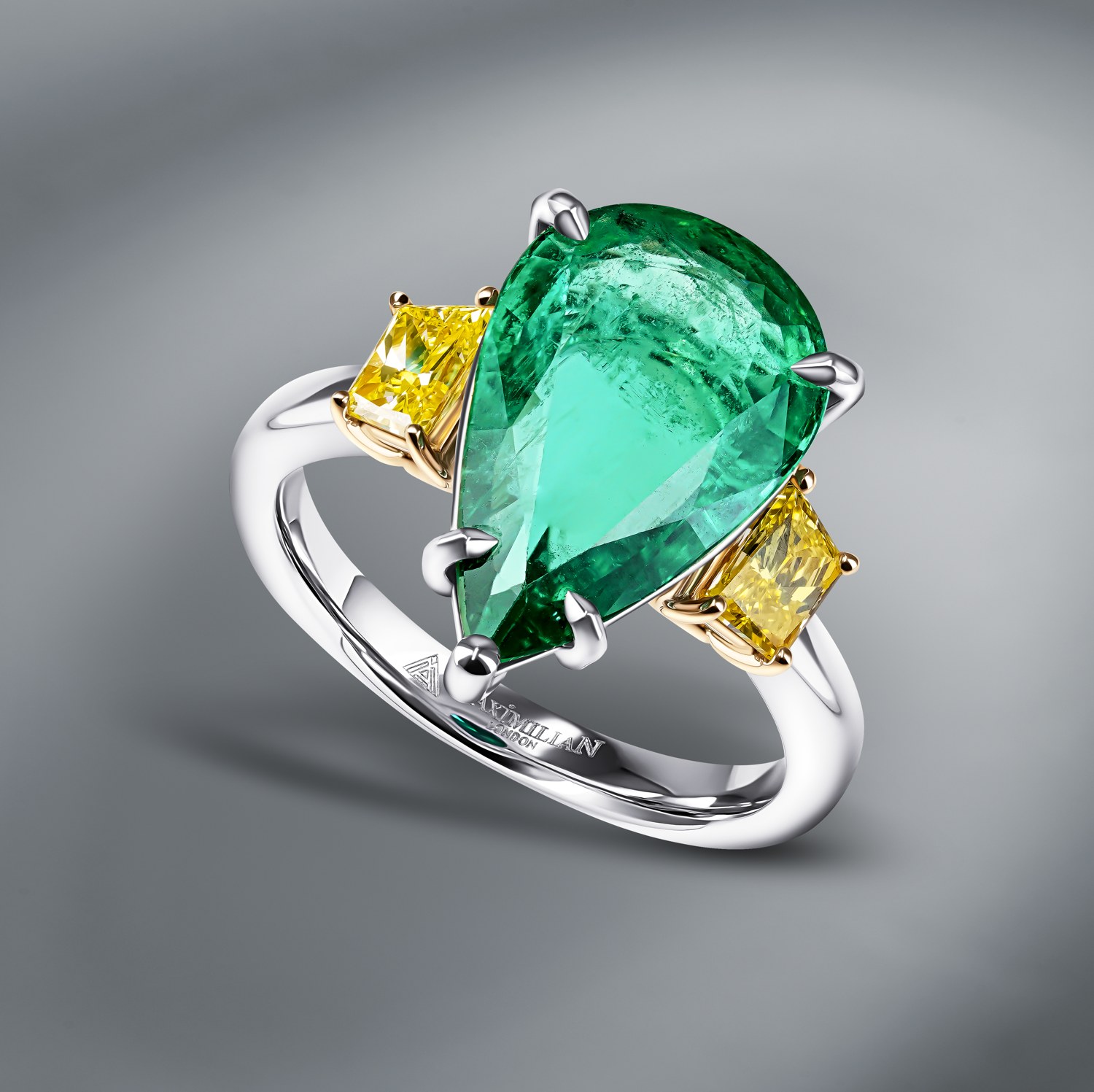 Diamond Ring Set With Zambian Emerald