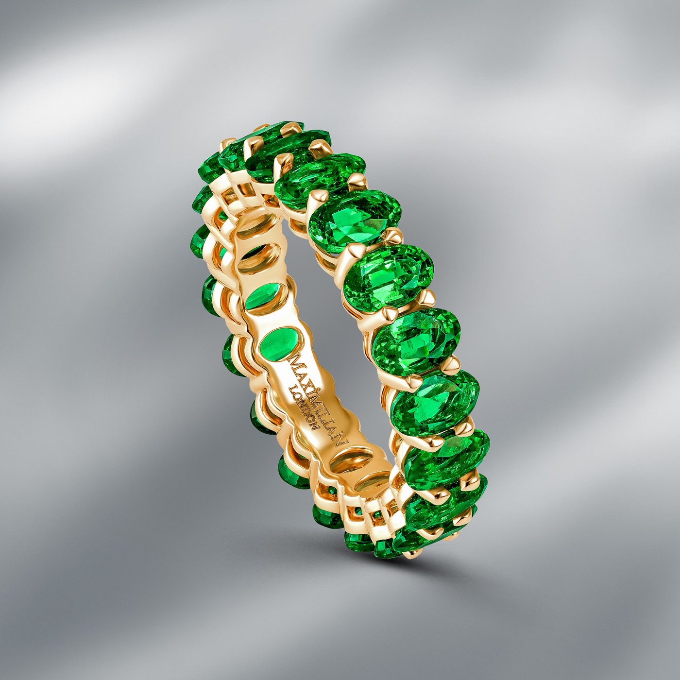 Eternity Band Set With Zambian Emeralds