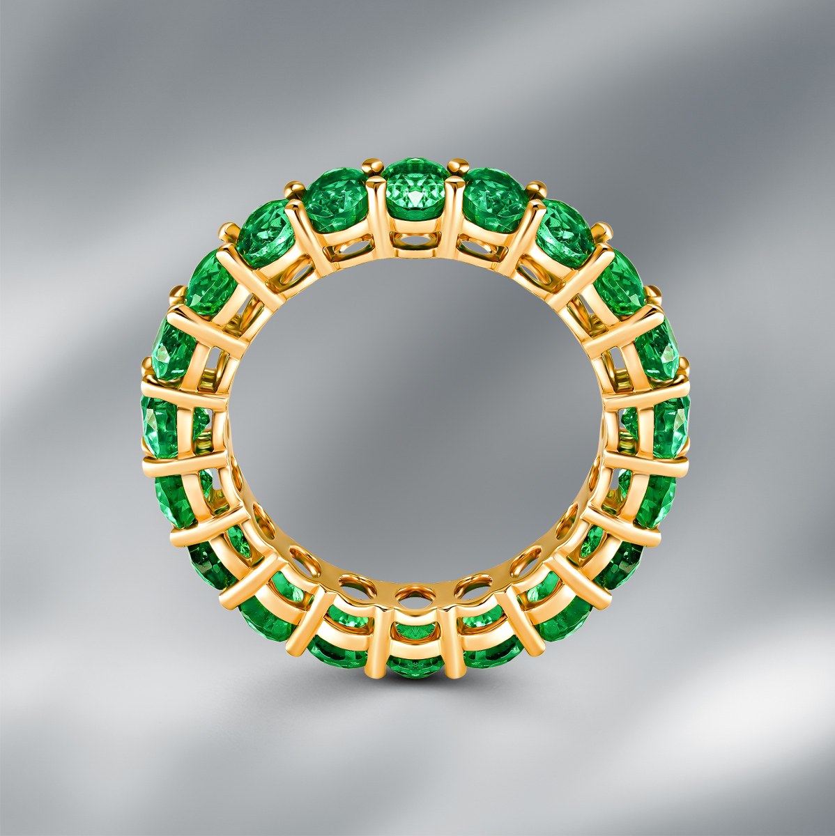 Eternity Band Set With Zambian Emeralds